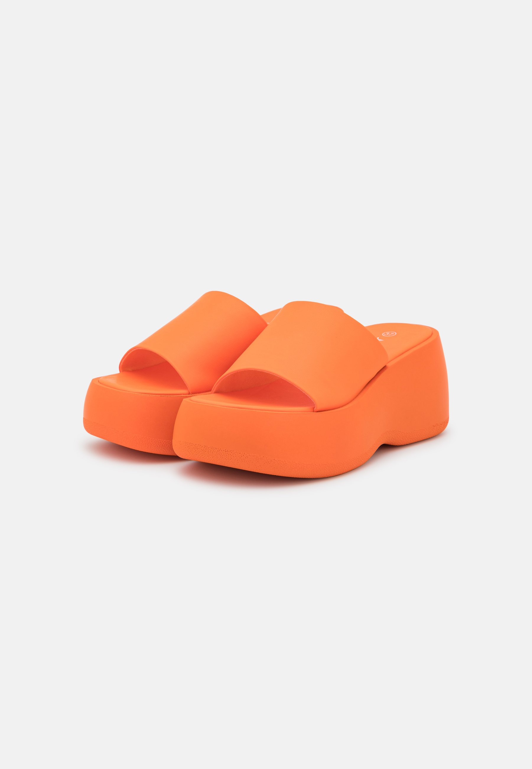 neon orange mules