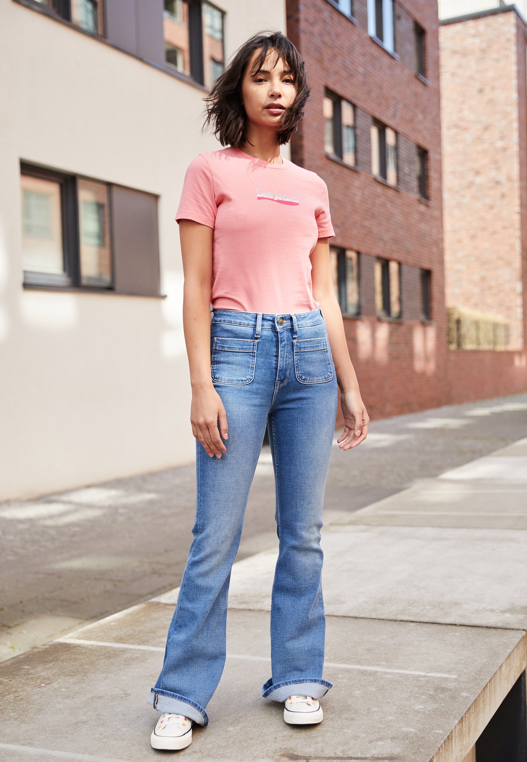 Lee BREESE PATCH POCKET - Jeans a zampa - blue aged/blu denim - Zalando