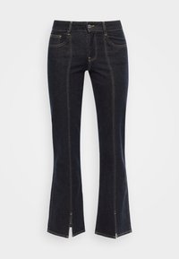 LOW FRONT SLIT - Flared Jeans - dark rinse