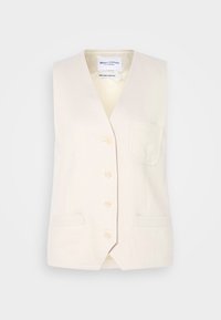VEST TAILORED STRAIGHT FIT BUTTONED V NECK POCKETS AT FRONT TOPSTITCHED - Veste sans manches - natural