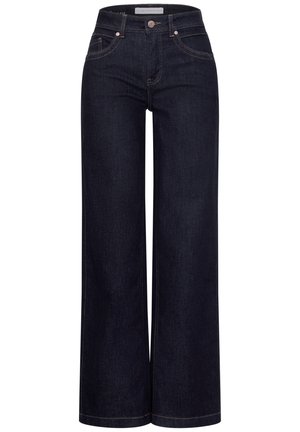 Street One, HIGH WAIST WIDE LEG JEANS IM LOOSE FIT - Jean flare - rinse soft washed