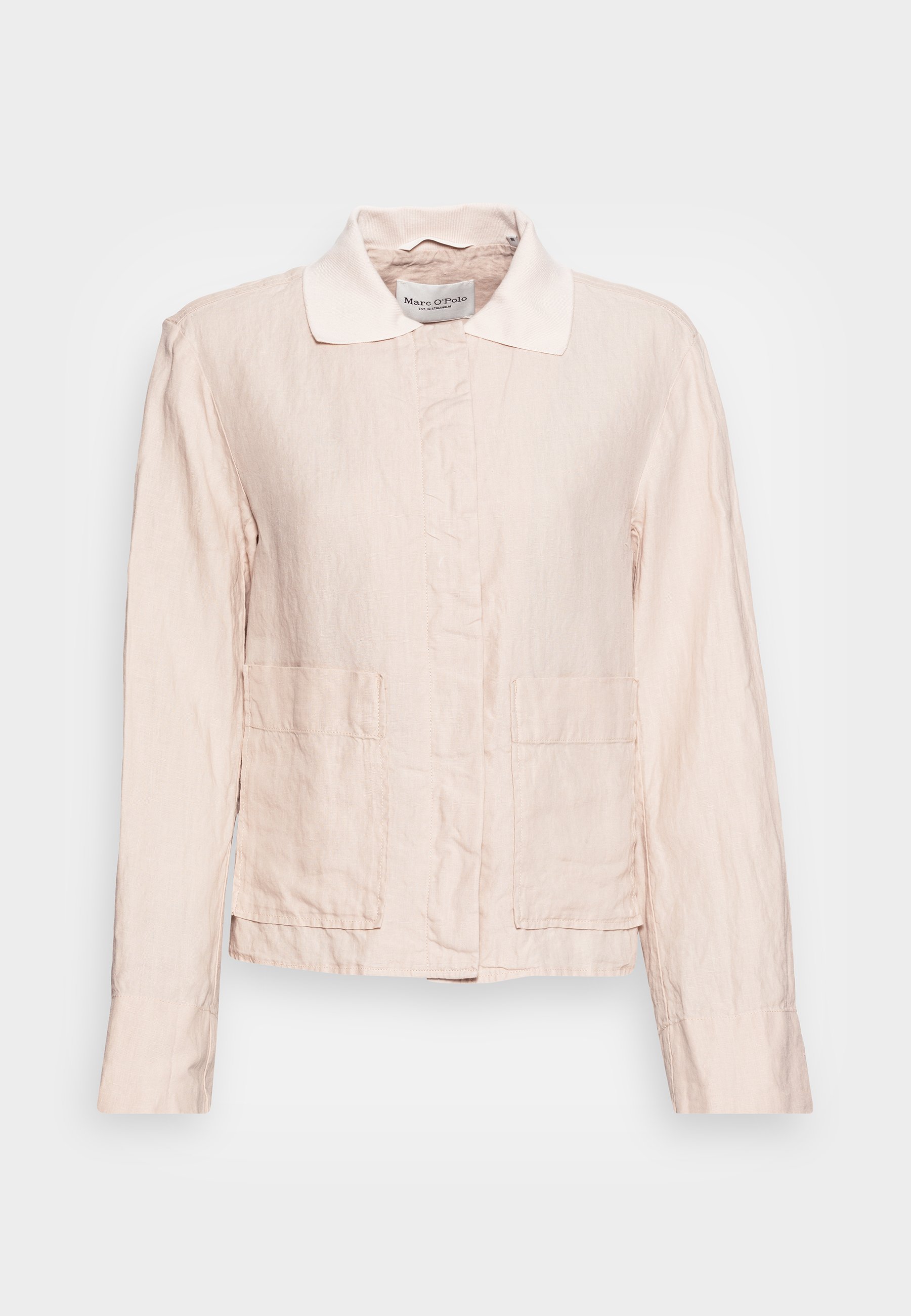 Marc O'Polo Style, Hidden placket, Attached Pockets, Coll Summer Jacket Dusty Field, Women's, Size: 6, Beige