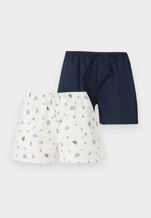 2 PACK - Pyjamasbukse - white/dark blue