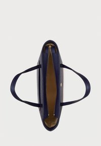 Lauren Ralph Lauren STRIPED LEATHER MEDIUM KARLY TOTE BAG - Maisiņveida soma - refined navy/orange/white