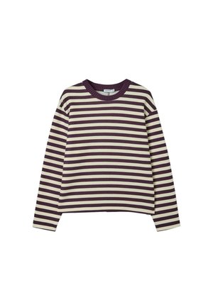 Stradivarius, BASIC ROUND NECK T-SHIRT 06535501 - T-shirt à manches longues - mottled purple