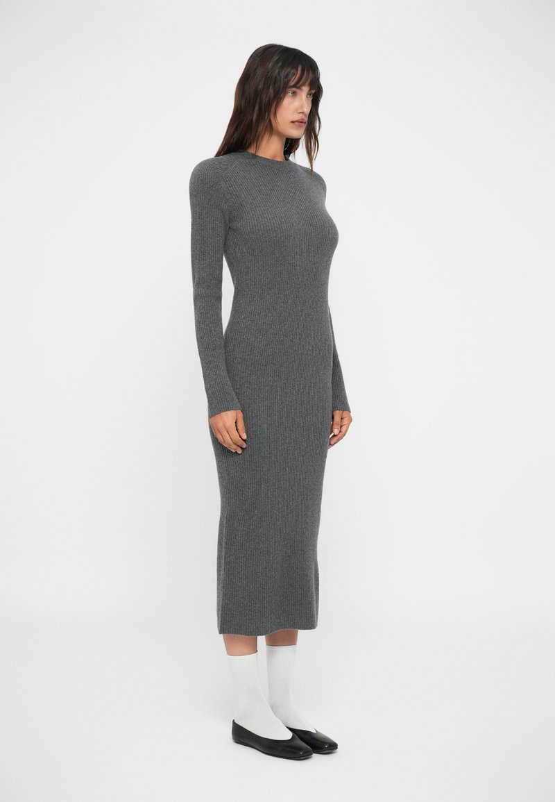Robe Femme Lolë Gris Anthracite - Manches Longues, Coton Extensible - Taille XS