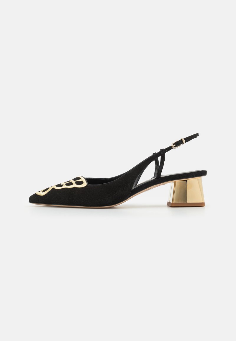 Sophia Webster LOW SLINGBACK - Classic heels - black/gold/black ...