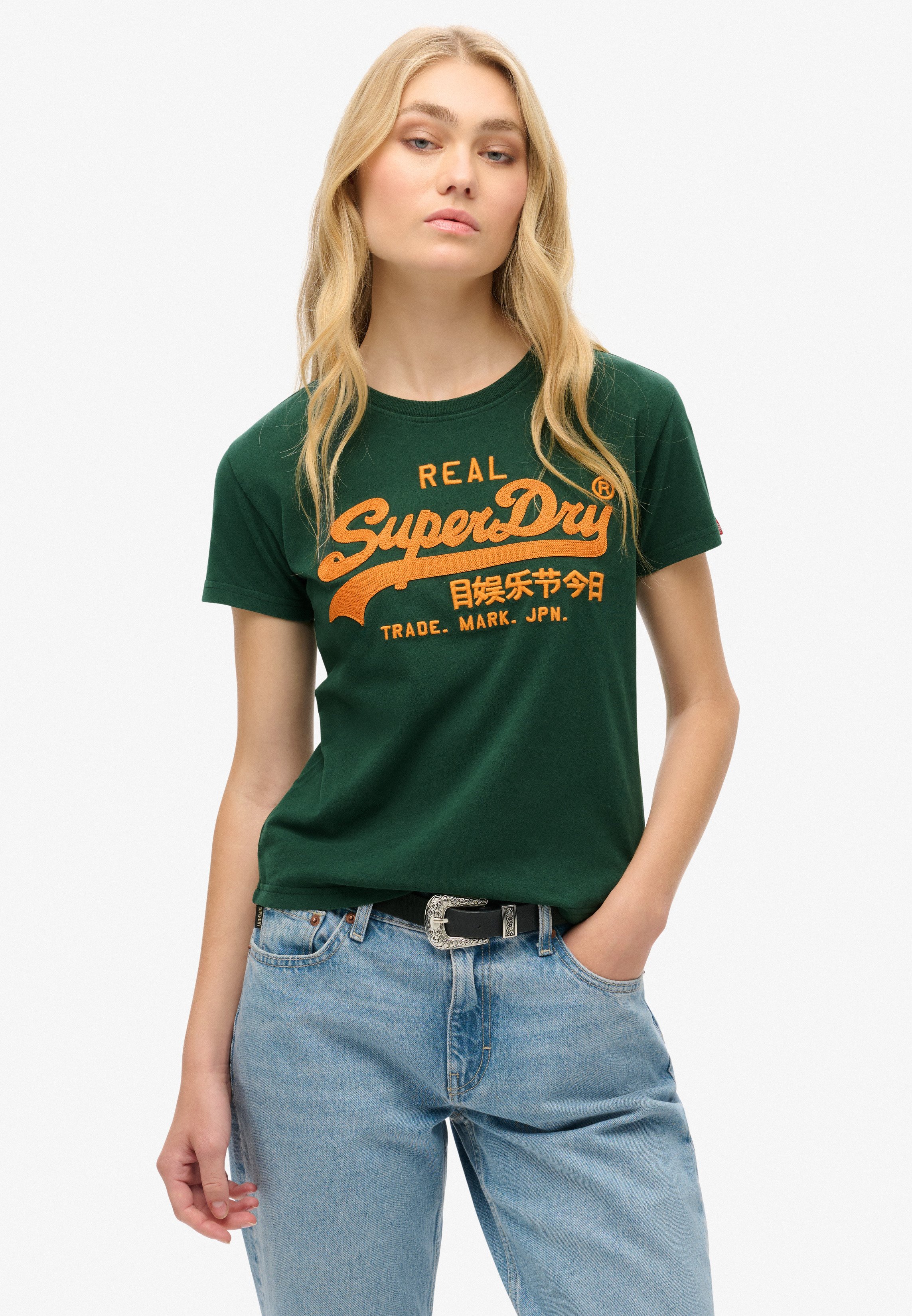 Superdry EMBROIDERED VINTAGE LOGO - Print T-shirt - enamel