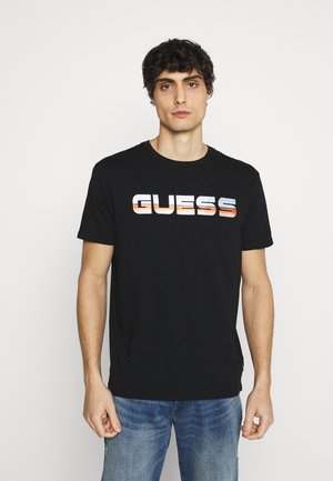RETRO LOGO TEE - Print T-shirt - jet black