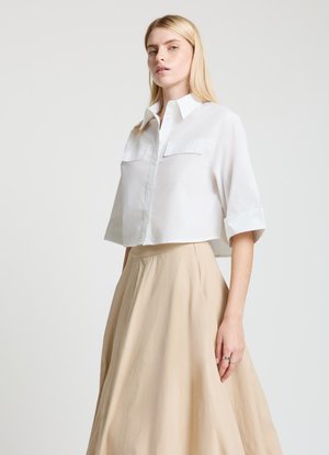 Calliope CROP CON TASCONI - Hemdbluse - bianco ottico