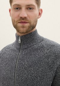 TOM TAILOR Vest - navy sand twotone structure