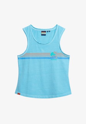 Superdry & Co, STRIPE SCOOP NECK TANK - Top - neon sky blue