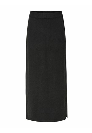 Pieces, KNITTED SKIRT PCSALLY MW ANKLE - Jupe longue - black