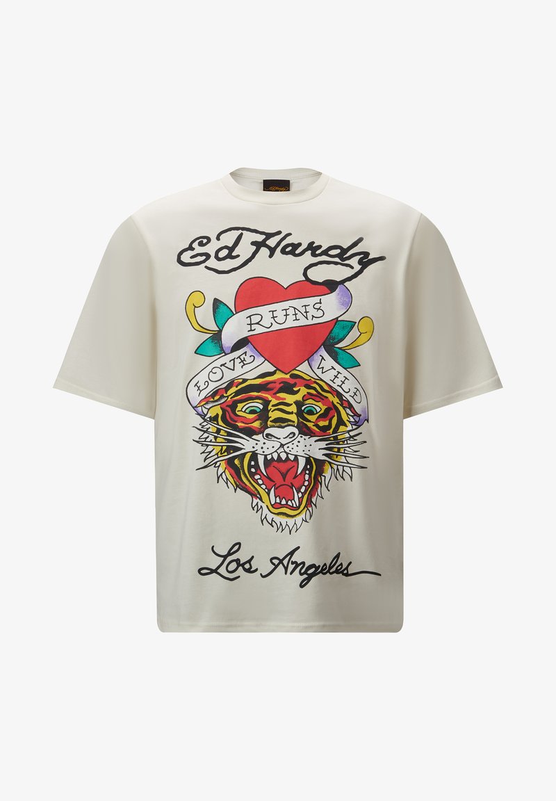 Ed Hardy WILD-TIGER - T-Shirt Imprimé - Grey/Gris - ZALANDO.FR
