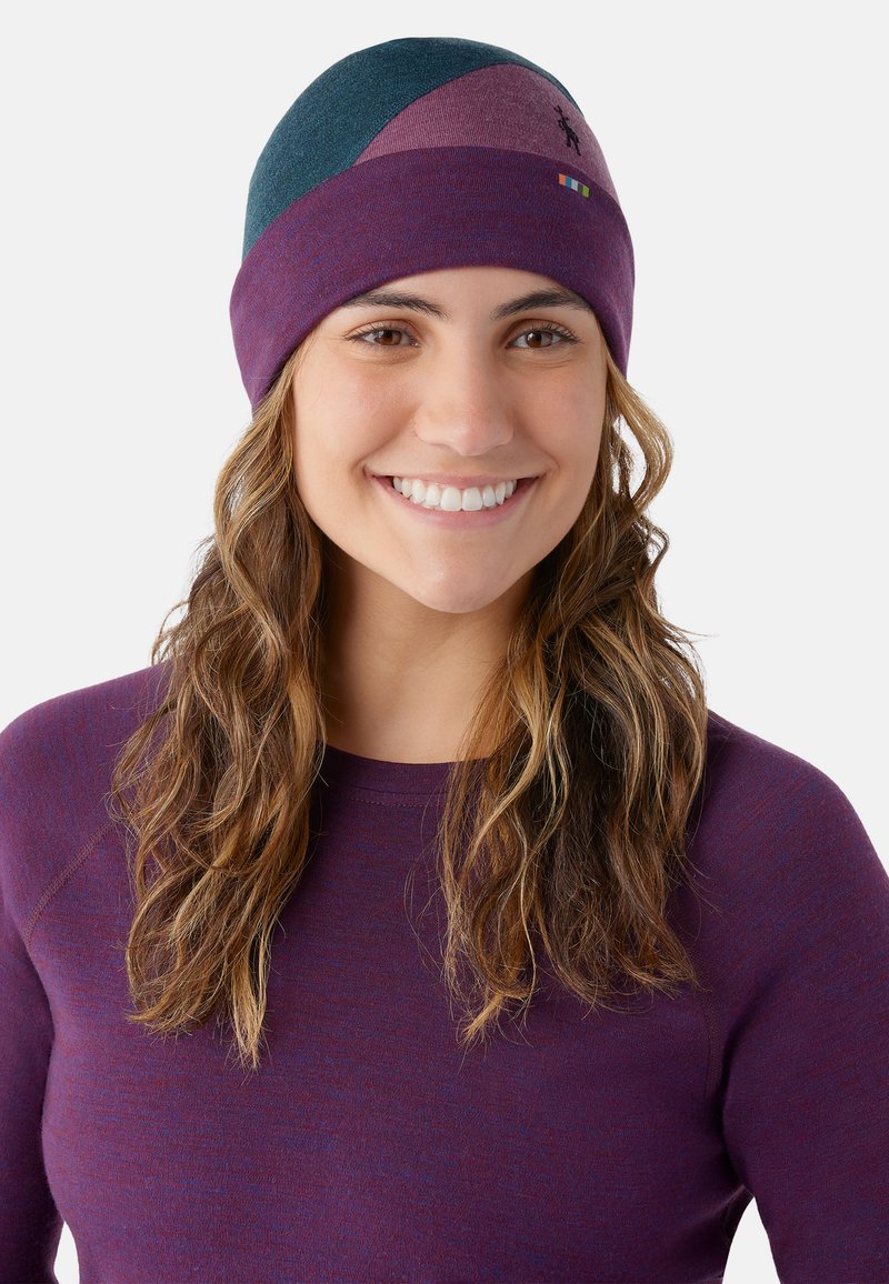 Smartwool THERMAL COLORBLOCK Berretto twilight blue heather/celeste