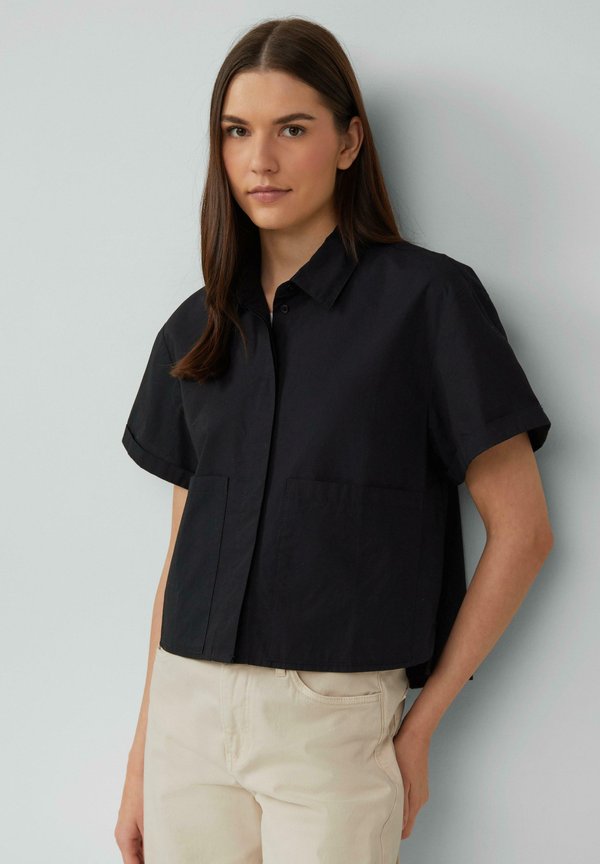 VERKÜRZTE IM MIT AUFGESETZTEN TASCHEN - Hemdbluse - schwarz
