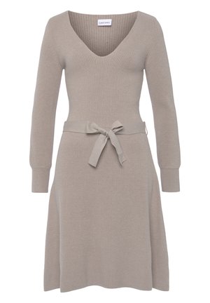 LASCANA, Strickkleid - beige meliert