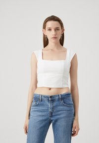 Hollister Co. - EMEA SLIM CAP SLEEVE - Bluse - bright white Thumbnail-Bild 1