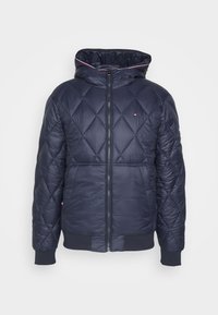 Tommy Hilfiger MIX QUILT HOODED - Übergangsjacke - desert sky