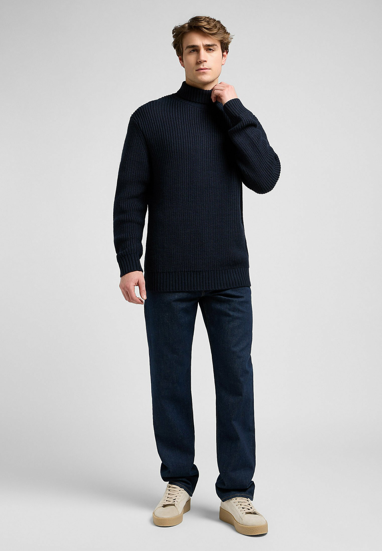 Lee LONG SLEEVE HEAVY TURTLE NECK - Jumper - rivet navy/dark blue