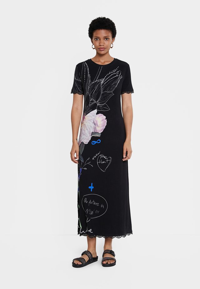 FLOR - Gebreide jurk - black