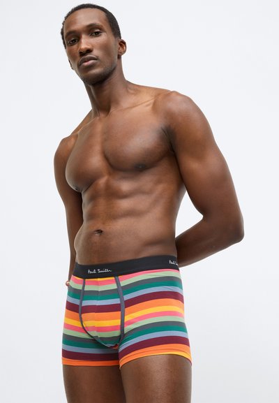 Boxershorts mit mehrfarbigen horizontalen Streifen in unterschiedlichen Breiten. Weicher Stoff, elastischer Bund mit dem "Paul Smith" Logo in Weiß.