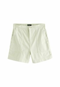 Lys grønne bomulds shorts med en afslappet pasform, med en frontknaplukning og to sidelommer. Glat tekstur og simpelt design.