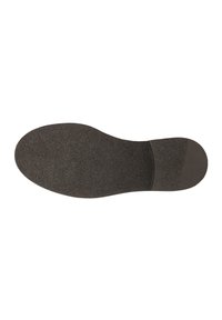 Bruine rubberen binnenzool met een gestructureerd oppervlak, voorzien van een gladde hielsectie en een afgeronde teen, ontworpen voor comfort en ondersteuning.