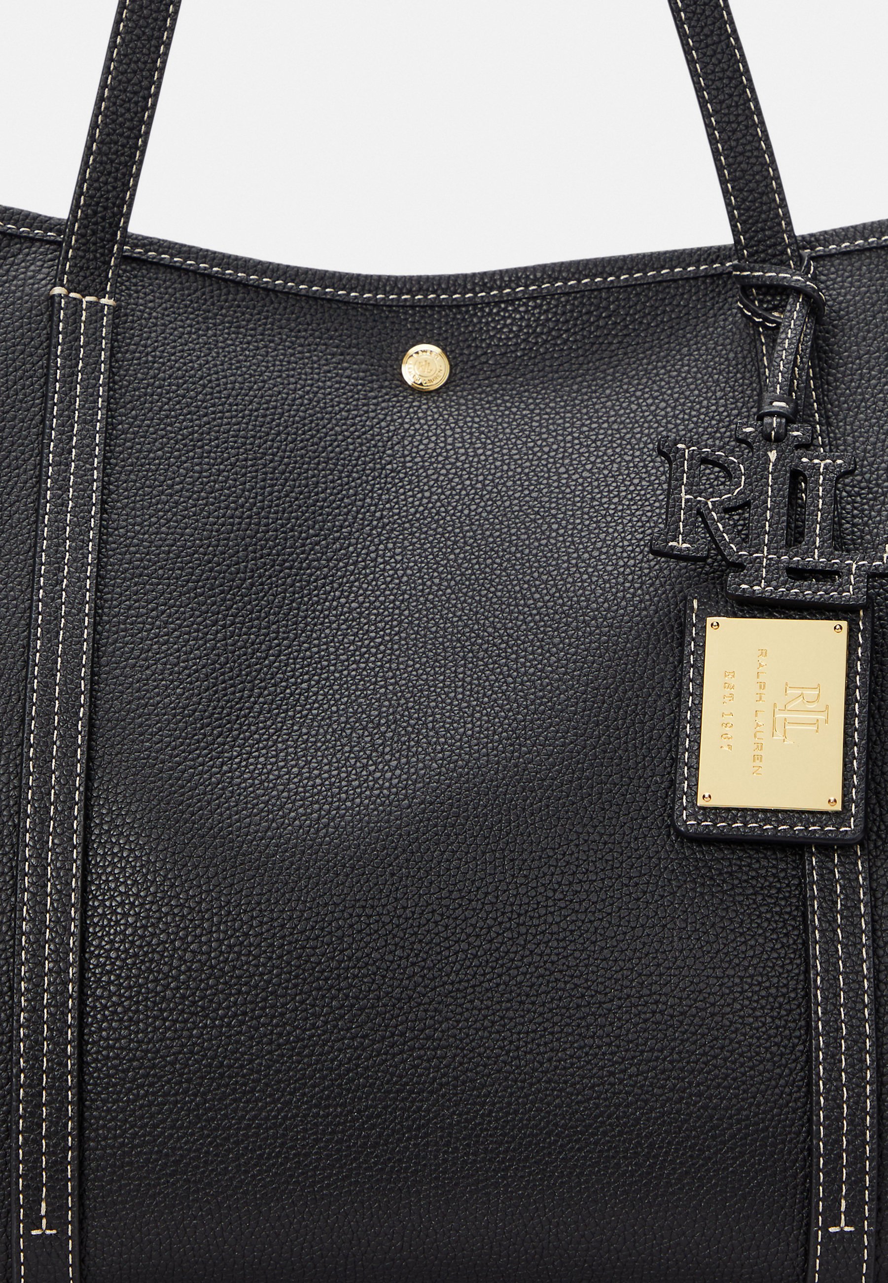 Lauren Ralph Lauren PEBBLED LEATHER LARGE EMERIE TOTE BAG