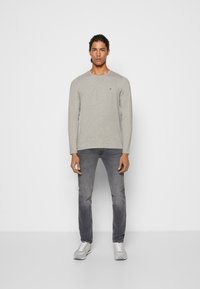 Tommy Hilfiger STRETCH SLIM FIT - Topper langermet - light grey heather