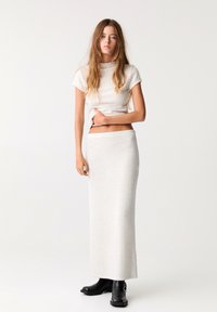 PULL&BEAR MIDI - Áčková sukně - sand