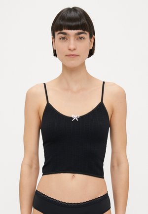 ONLPOPPY HEART SINGLET - Hemd - black