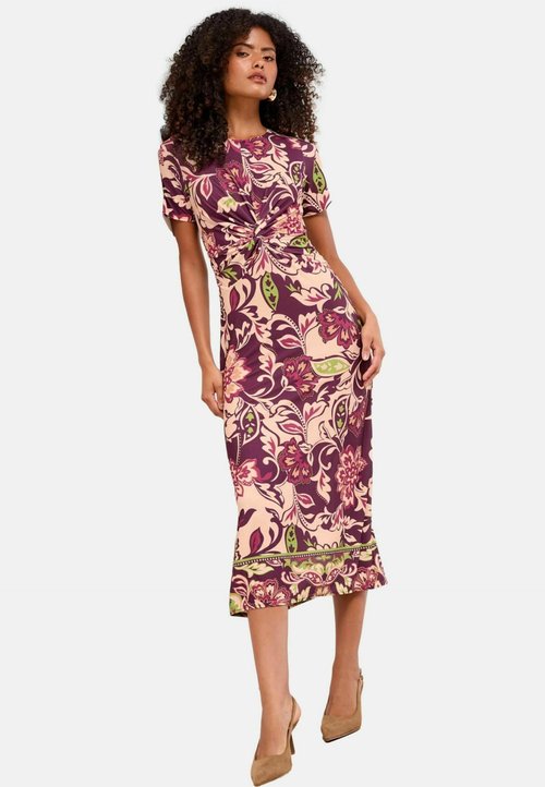 Robe Bordeaux à Motif Parapluies Taille 46 - En Viscose, Occasion Très Bon état, Marque Kiabi