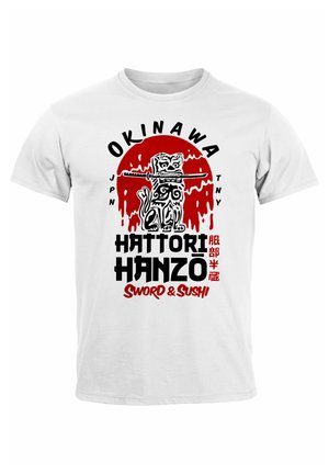 HATTORI HANZO SWORD AND SUSHI OKINAWA JAPAN SCHRI - Print T-shirt - weiß