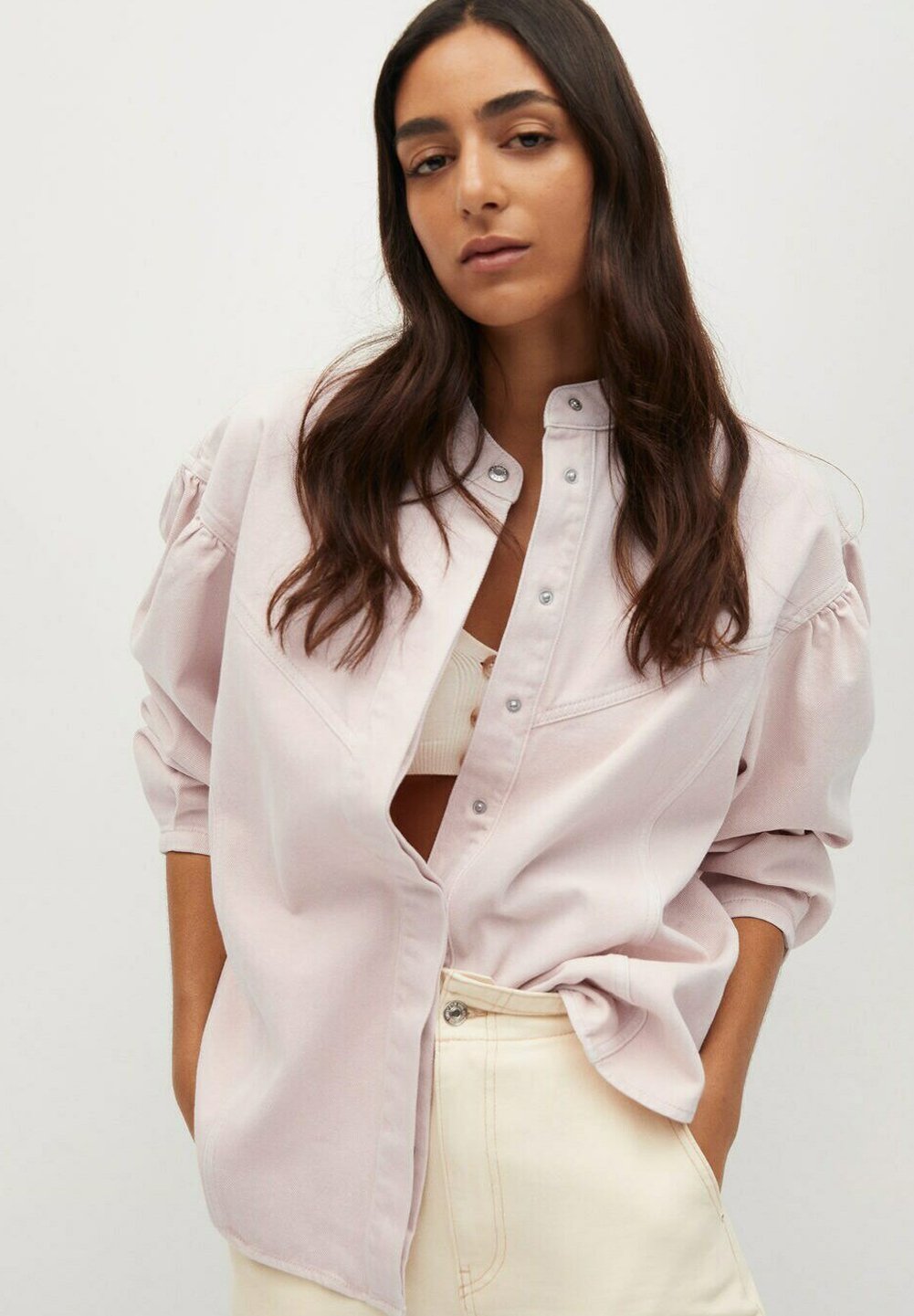 mango pink denim jacket