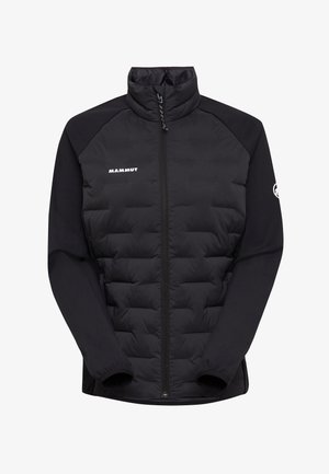 Must mustat puffer-jakk on ees lukk, millel on soonikkoes ja pikad varrukad. Materjaliks on kokkuõmmeldud ja veniv kangas. Logo rindel.