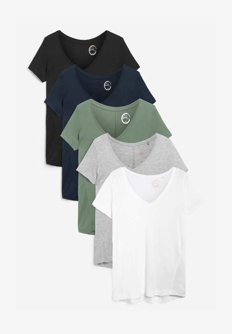 Next PACK OF 5 SLOUCH V NECK - T-shirt basique - multicoloured
