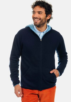 CARSON - Gilet - marine foncé bleu azur chiné