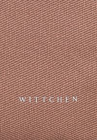 Teksturowana, jasnoróżowa tkanina z plecionym wzorem; na dole znajduje się srebrne logo "WITTCHEN".