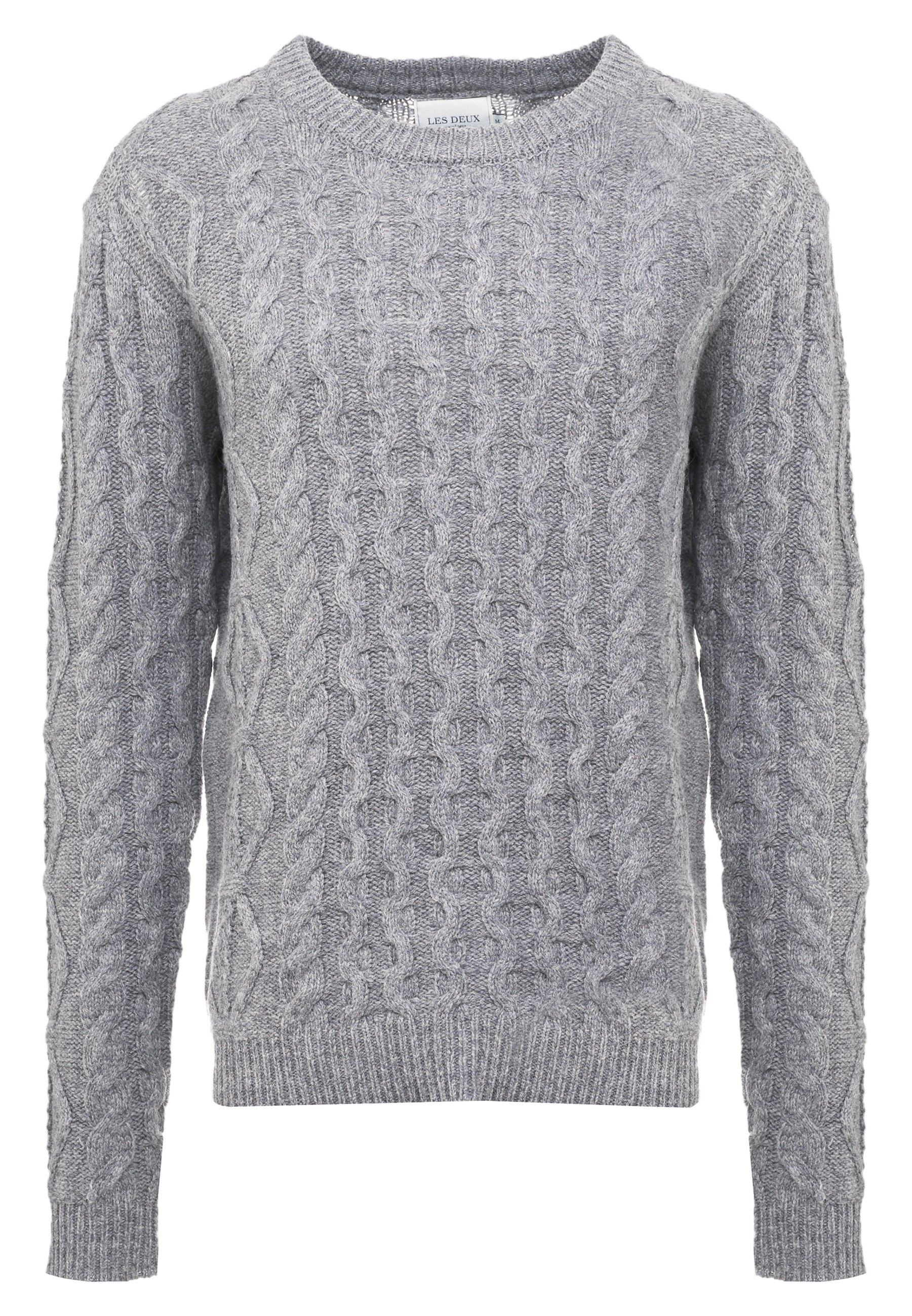 Les Deux PIGALLE CABLE Trui light grey melange Zalando.nl Les Deux PIGALLE CABLE Trui dark navy Zalando.nl