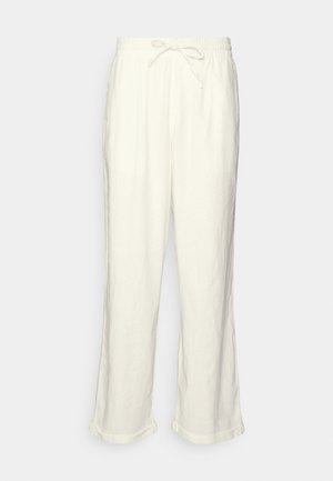 LINEN BLEND JOGGER - Trousers - white