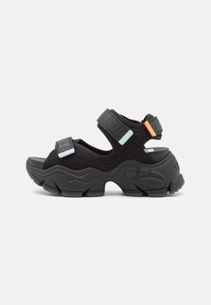 BINARY - Sandali con plateau - black