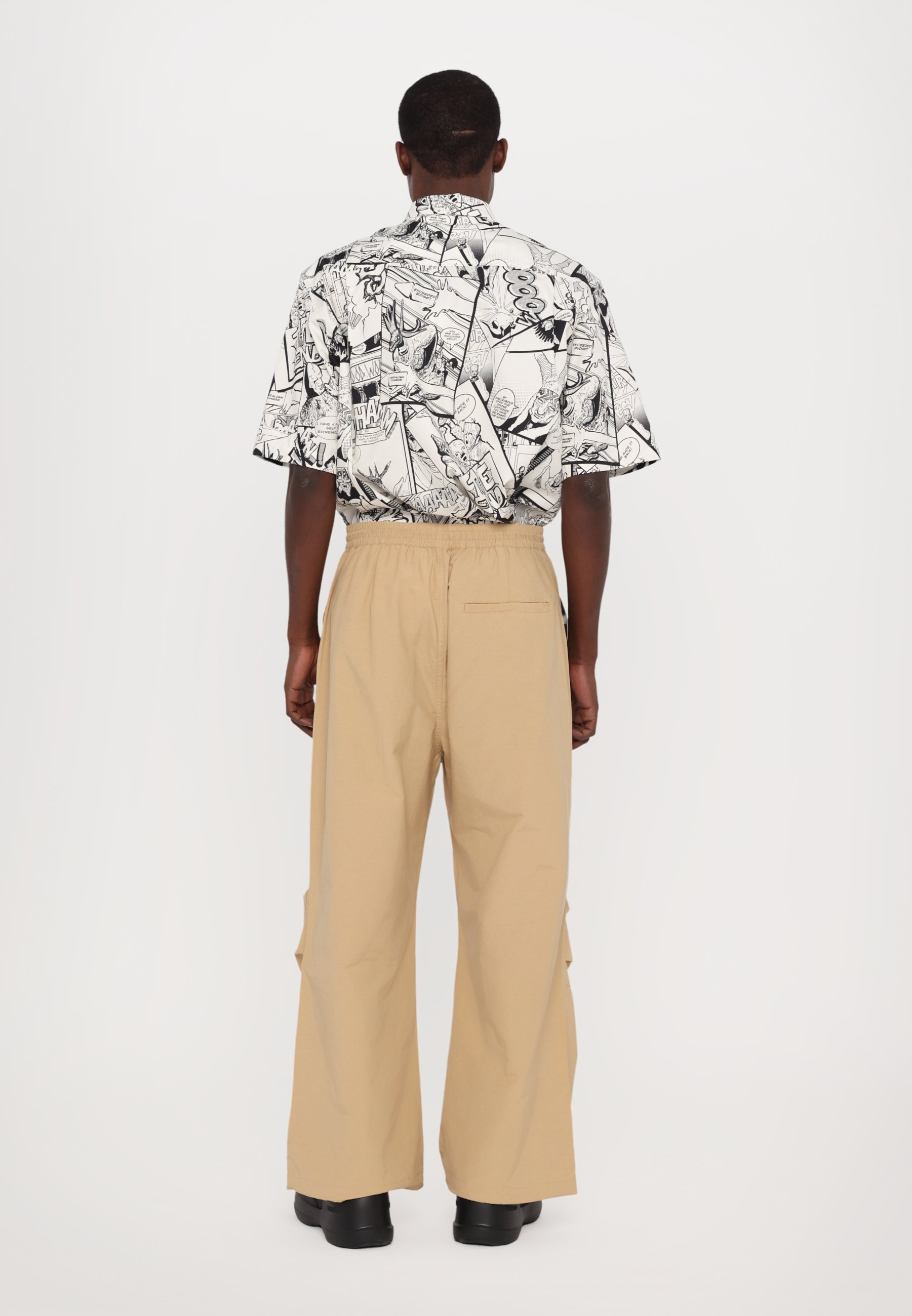 DOUBLE A BY W.W. MIK PARACHUTE PANTS - Trousers - curds/sand