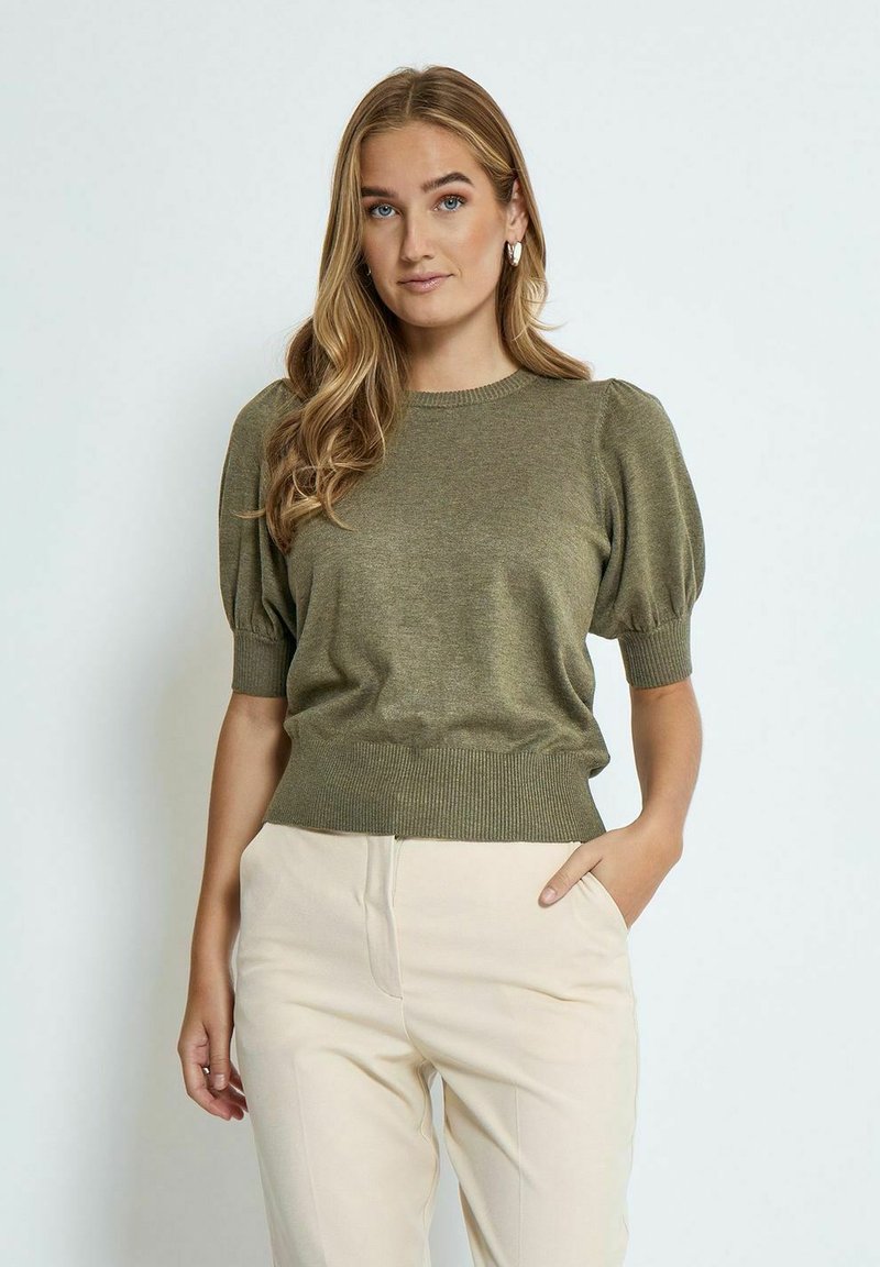 Minus LIVA - T-shirt con stampa - gothic olive melange