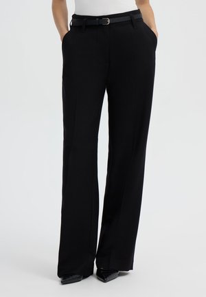 Terranova, PANTALONI WIDE LEG A TINTA UNITA - Pantaloni - nero