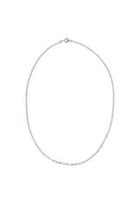 Zilveren ketting met een delicate schakeldesign, bestaande uit ovale en ronde schakels. Afgewerkt met een sluiting voor gemakkelijk sluiten.