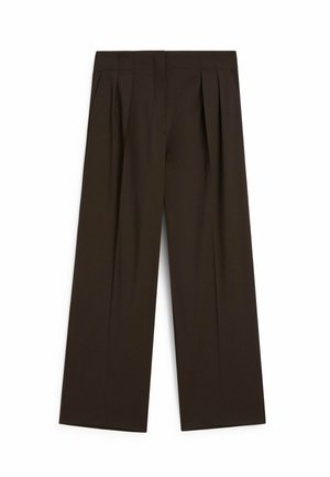 Massimo Dutti PLEATED WITH A CLEAN DESIGN  - Trousers - dark brown