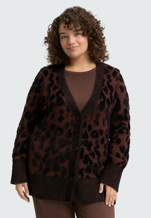 Strickjacke - big brown leo design