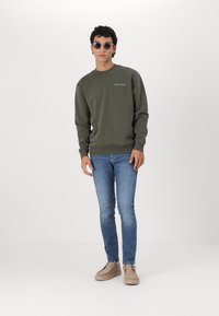 Tommy Jeans LINEAR CREW  - Sportinis megztinis - fatigue green