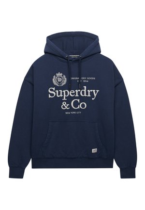 Superdry & Co, SUPERDRY LUXE CASUAL EMBROIDERED RELAXED HOODIE.. - Hættetrøje - richest navy